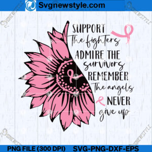 Pink Ribbon Sunflower SVG
