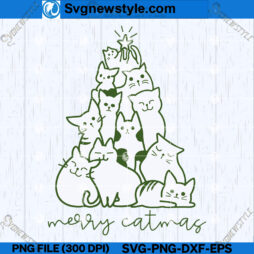 Cat Christmas Tree SVG