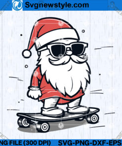 Skateboarding Santa SVG