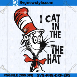 Cat in the Hat SVG, Red and White Striped Hat SVG, PNG