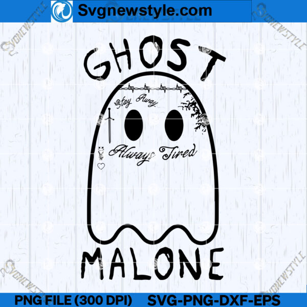 Post Malone Ghost Svg Silhouette, Png, Dxf, Eps, Instant Download