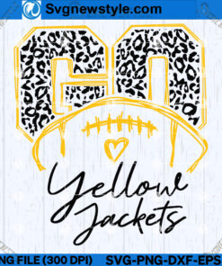 Go Leopard Yellow Jackets SVG, PNG, DXF, EPS, Silhouette cut file
