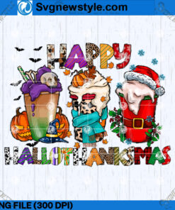 Happy Hallothanksmas PNG, Haloween Thanksgiving Christmas PNG, Sublimation Designs