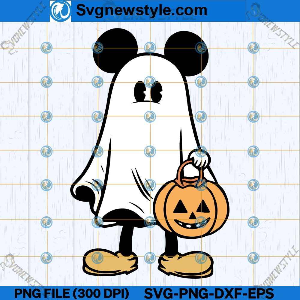 Mickey Mouse Ghost SVG, PNG, DXF, EPS, Files For Cricut