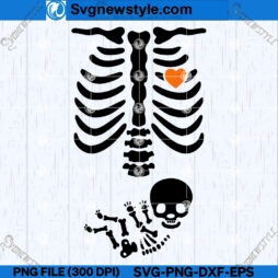 Pregnancy Halloween Skeleton SVG