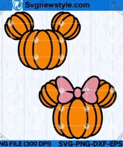 Pumpkin Mouse Head SVG Bundle, PNG, DXF, EPS, Silhouette Art