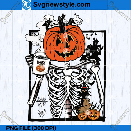 Skeleton Coffee Pumpkin PNG