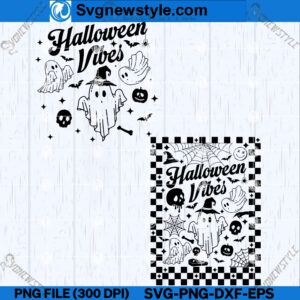Retro Halloween Vibes SVG Design, PNG, DXF, EPS, Silhouette Art