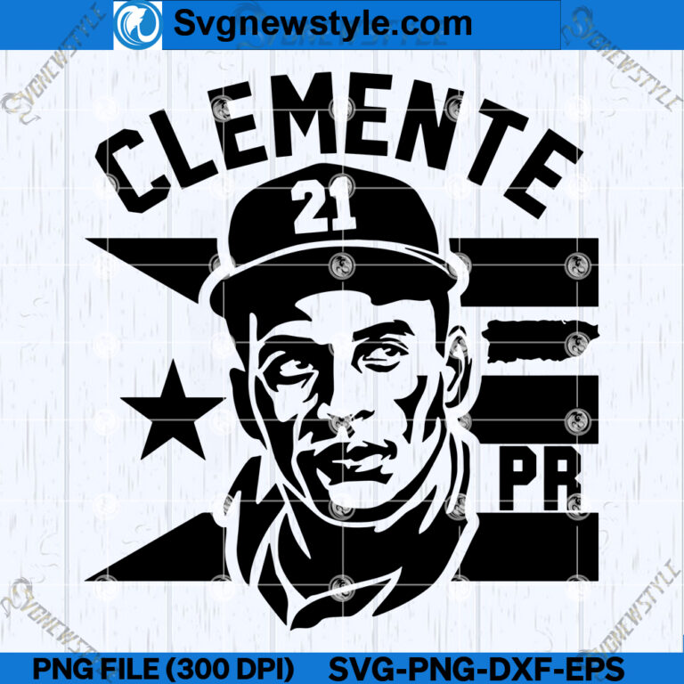 Roberto Clemente Tribute SVG, PNG, DXF, EPS, Cricut File