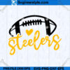 Steelers Football Heart SVG