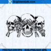 Three Wise Skulls SVG