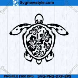 Turtle Hibiscus Flower SVG