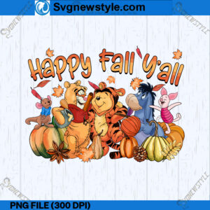 Winnie The Pooh Png, Happy Fall Y'all PNG, Designs Downloads