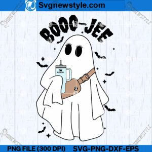 Boo jee Ghost With Cup and Bag SVG