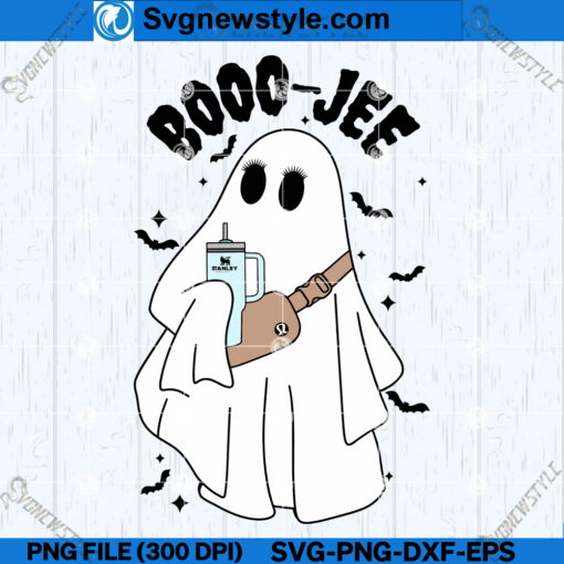 Boo jee Ghost With Cup and Bag SVG