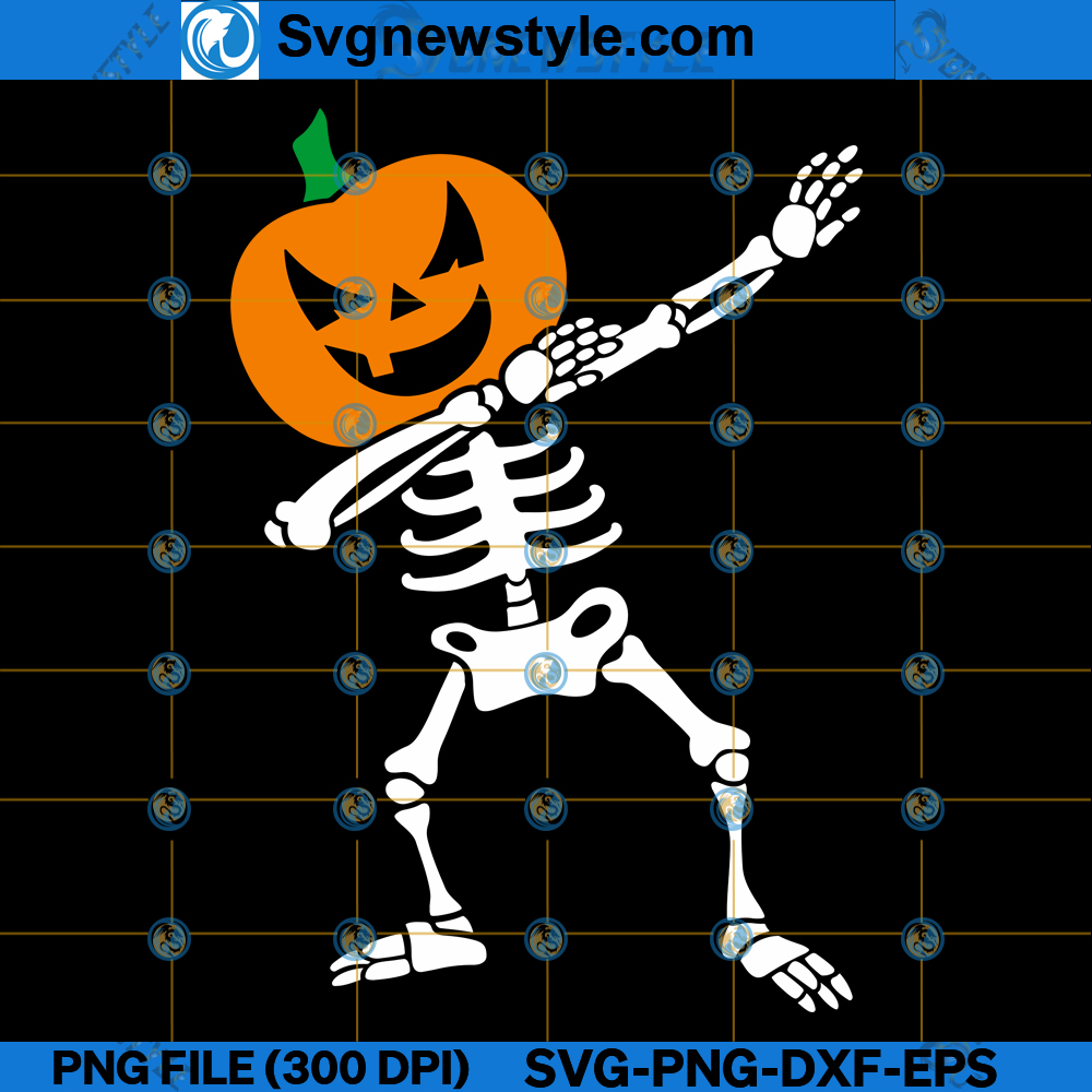 Halloween Dabbing Skeleton SVG, PNG, DXF, EPS, Silhouette Art 1 Halloween Dabbing Skeleton SVG