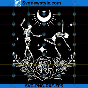 Spooky Skeleton Moon SVG