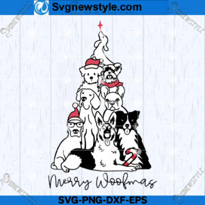 Christmas Dog Silhouette SVG