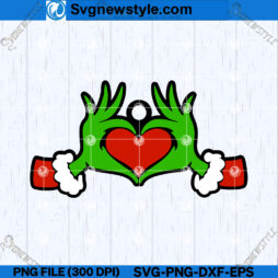 Grinch Heart Hands SVG Designs