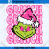 Grinch Pink Green Preppy Christmas SVG