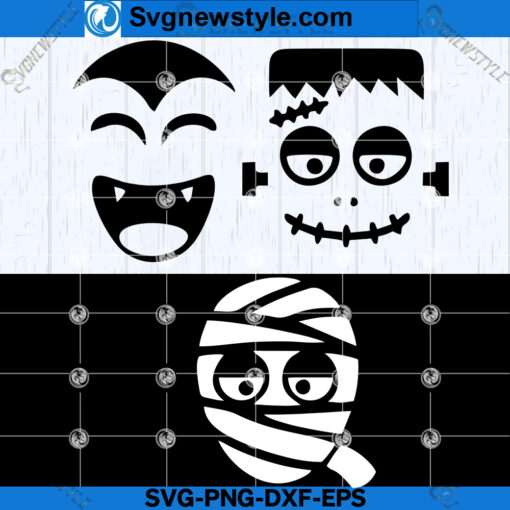 Frankenstein Monster Face SVG Bundle