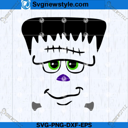 Halloween Frankenstein Face SVG Design