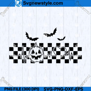 Pumpkin Heartbeat Design SVG