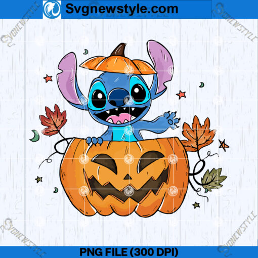 Stitch Pumpkin Halloween PNG