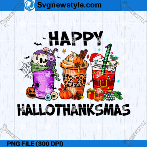 Happy Hallothanksmas Coffee PNG File