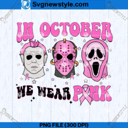 In October We Eear Pink PNG Designs