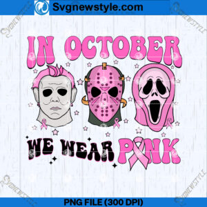 In October We Eear Pink PNG Designs