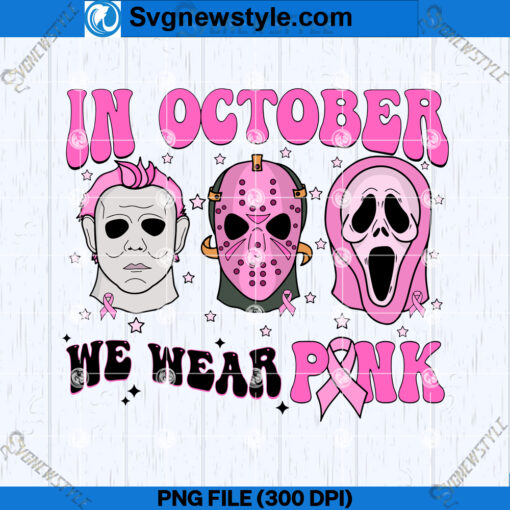 In October We Eear Pink PNG Designs