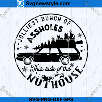 Jolliest Bunch Of Assholes SVG Design, Rude Christmas Sayings SVG, Cut File