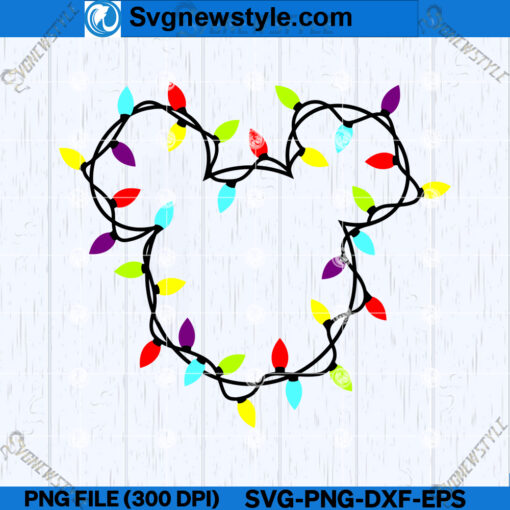 Mickey Christmas Lights SVG Design