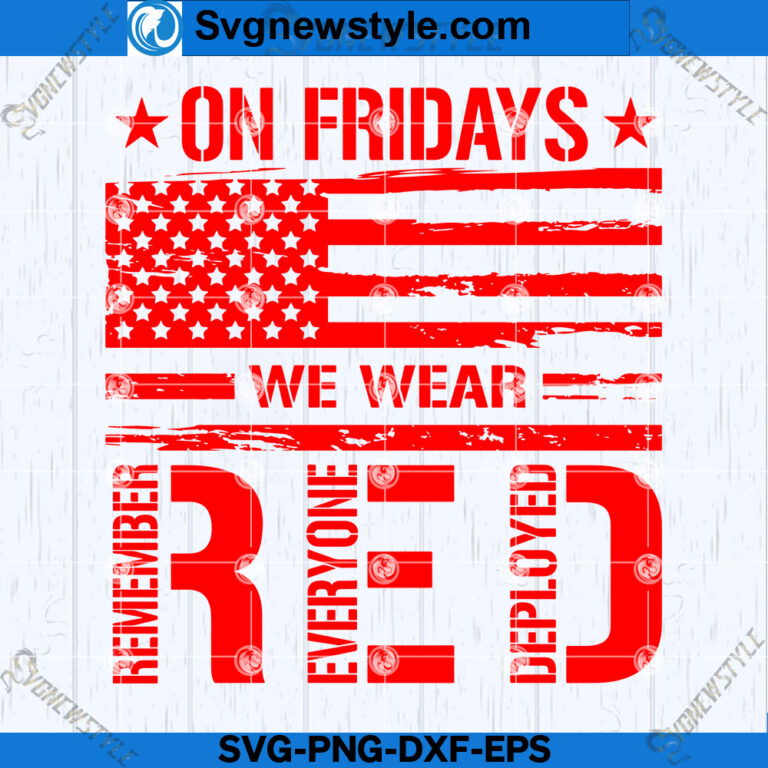 On Friday We Wear Red SVG Designs, Patriotic Wear Red SVG, Cricut File ...