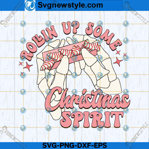 Skeleton Rollin Up Christmas Spirit SVG