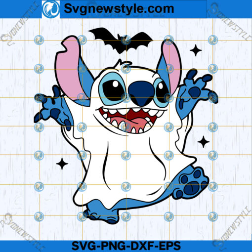 Stitch Ghost Character SVG Design