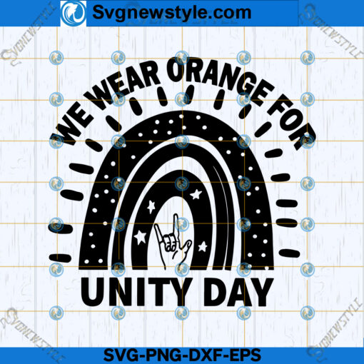 We Wear Orange for Unity Day Rainbow SVG