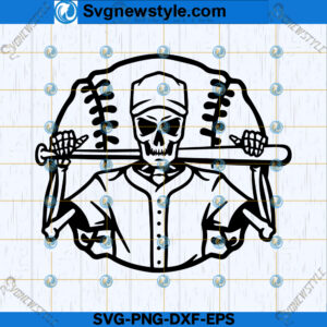 Skeleton Baseball Player SVG