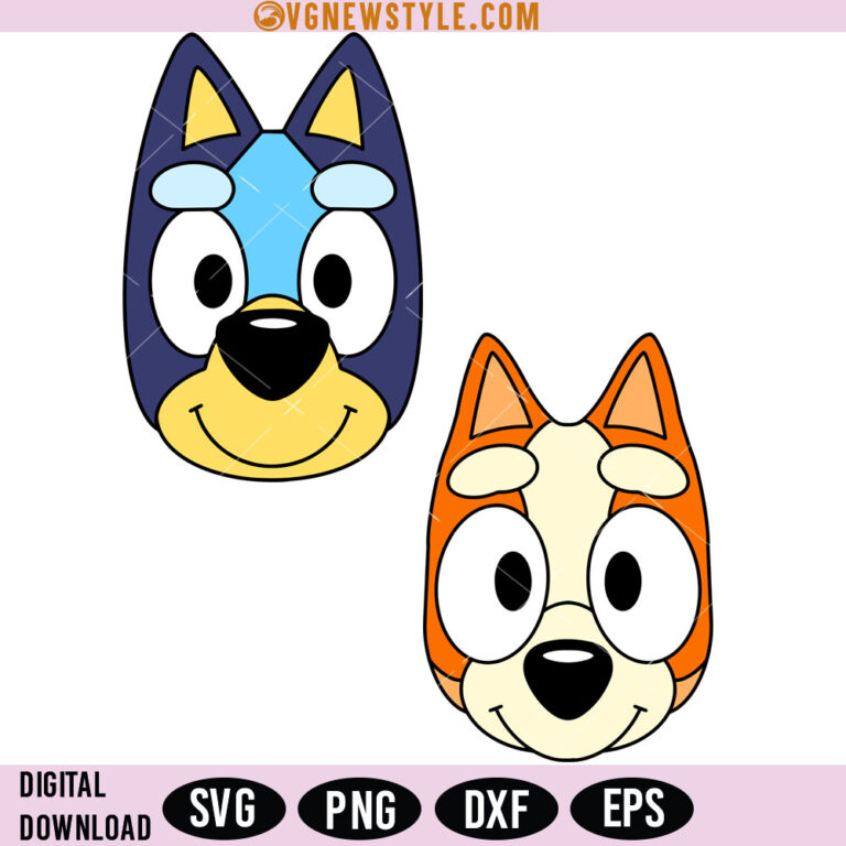 Bluey Cartoon SVG, PNG, DXF, Silhouette Art