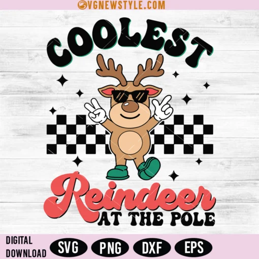 Cool North Pole Reindeer SVG