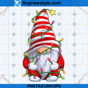 Christmas Lights Gnome PNG