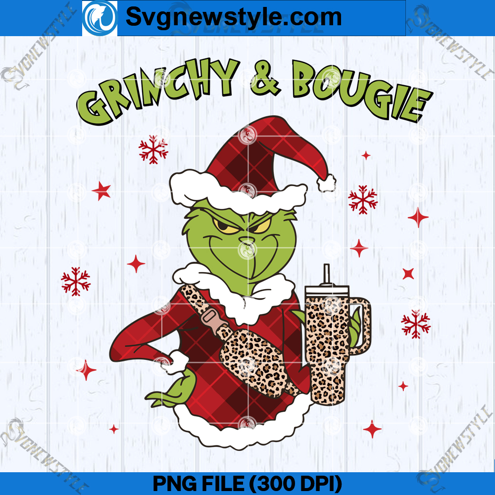 Mean Green Guy Christmas Stanley Tumbler Inspired PNG