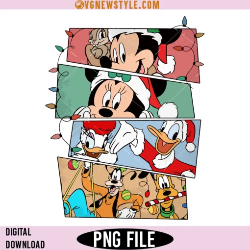 Mouse And Friends Christmas PNG Sublimation