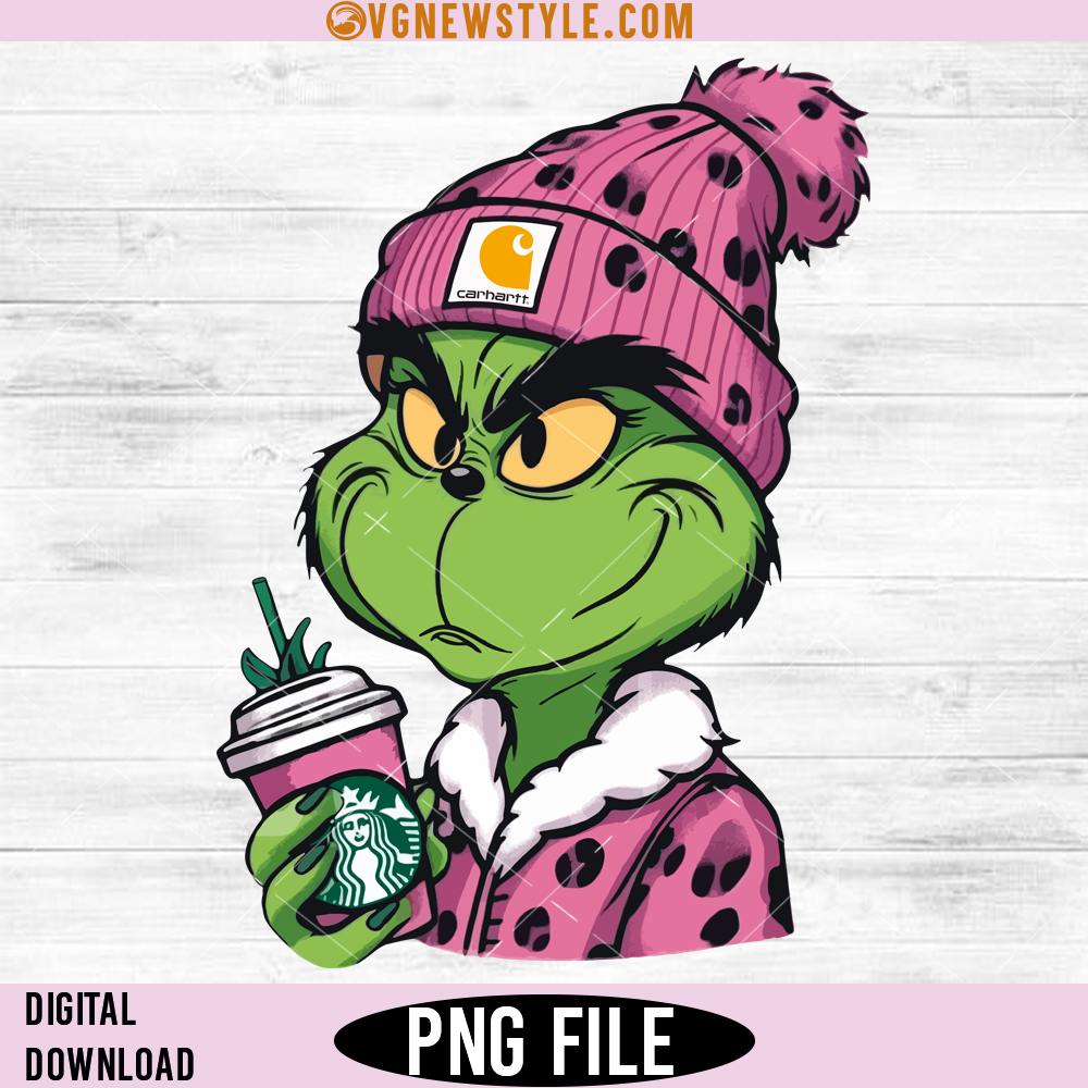 Boujee Pink Grinch PNG, Trendy Boujee Grinch PNG, Digital Download 1 Boujee Pink Grinch PNG