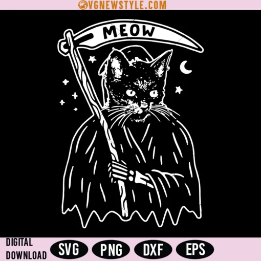 Cat Grim Reaper SVG