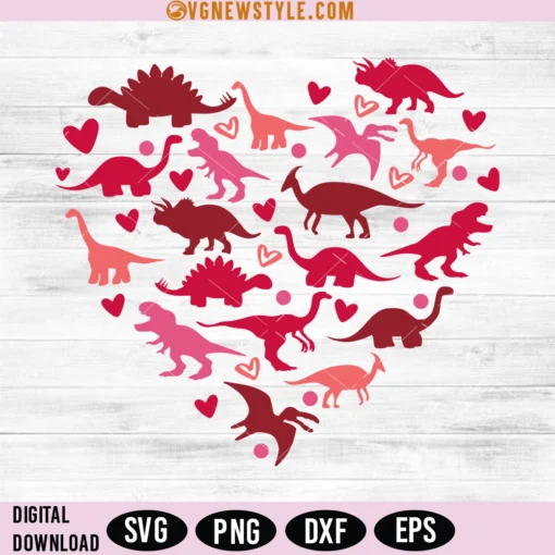 Dinosaur Heart SVG