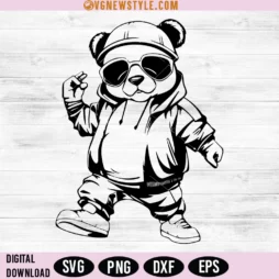 Cool Hip Hop Panda SVG