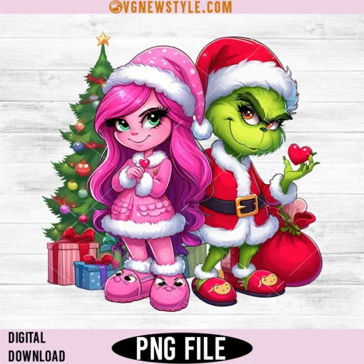 Grinch Pink Bougie Preppy Christmas Grinch PNG