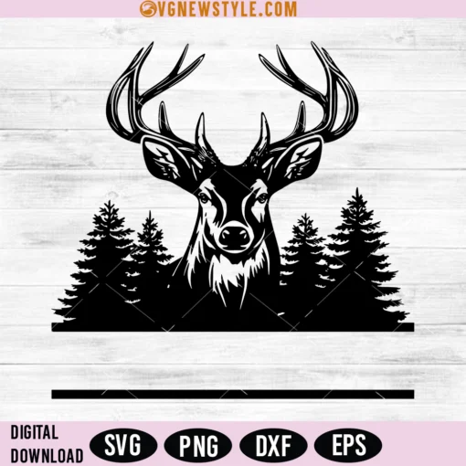 Monogram Deer Tree SVG